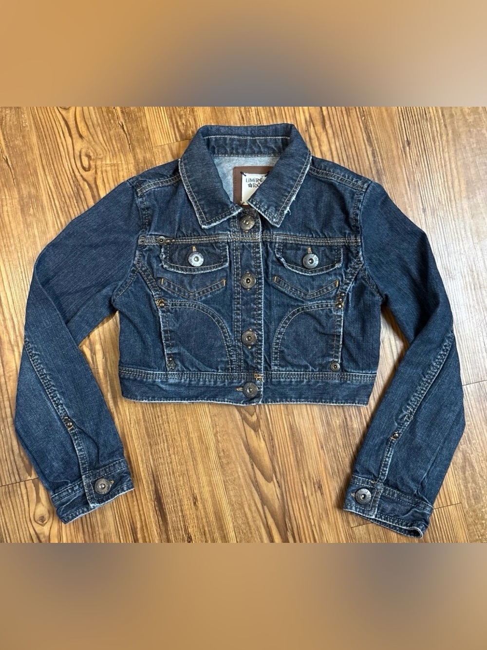 Limited Too Blue Denim Cropped Jacket Girls Size 10